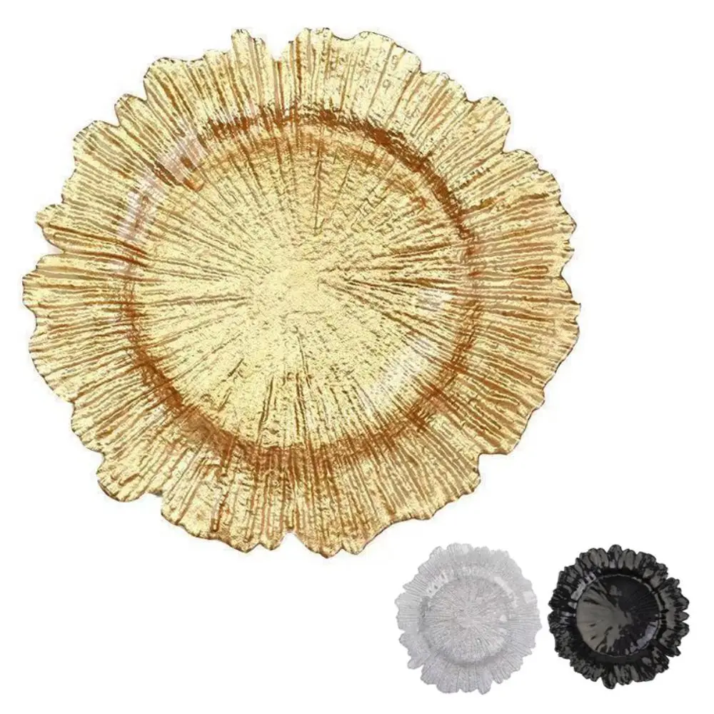 Decorative 13 Inch Charger Plates Reusable Reef Design Round Reef Chargers Eco-Friendly Dinner Plate Chargers Party Event