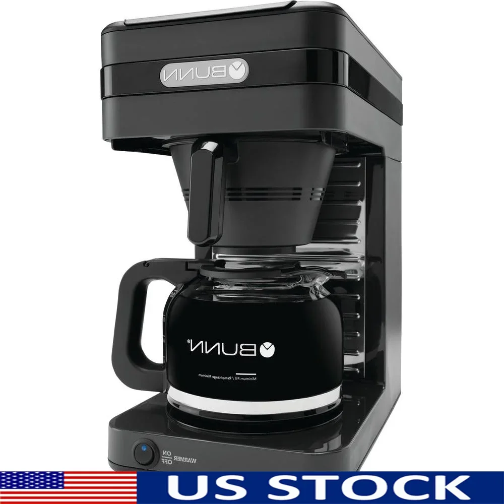 10-Cup Coffee Maker Fast Brew Drip Coffee Machine Stainless Steel Hot Water Tank Drip-Free Carafe Switch Warmer Plate