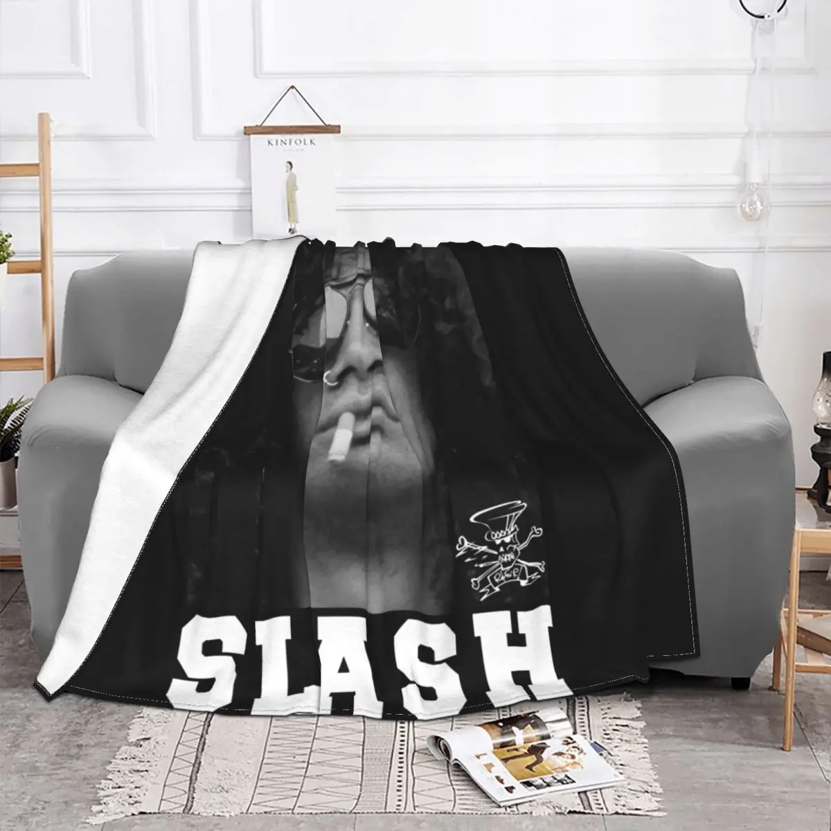 Slash Guns N Roses Smoking Slash Blanket Luxury Sofa Bed Dust Cover Cover Blanket Decorative Sofa