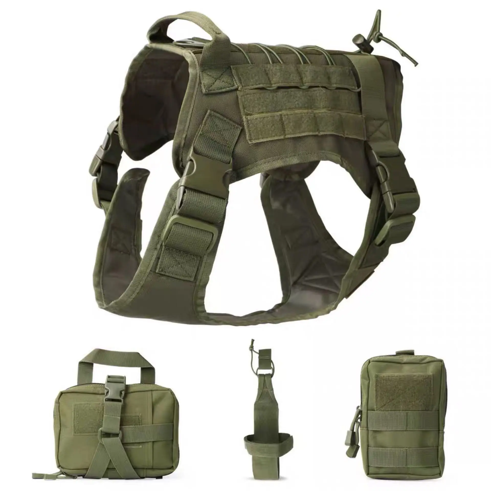 Military Dog Harness Vest, Tactical Accessories, Fit for Pitbull, Pug, Perros, Chien, Grande