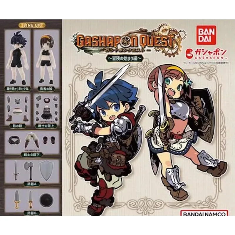 Original Bandai GASHAPON QUEST The Adventurer From Another World Qversion Movable Anime Model Toy Gift Collection Ornament