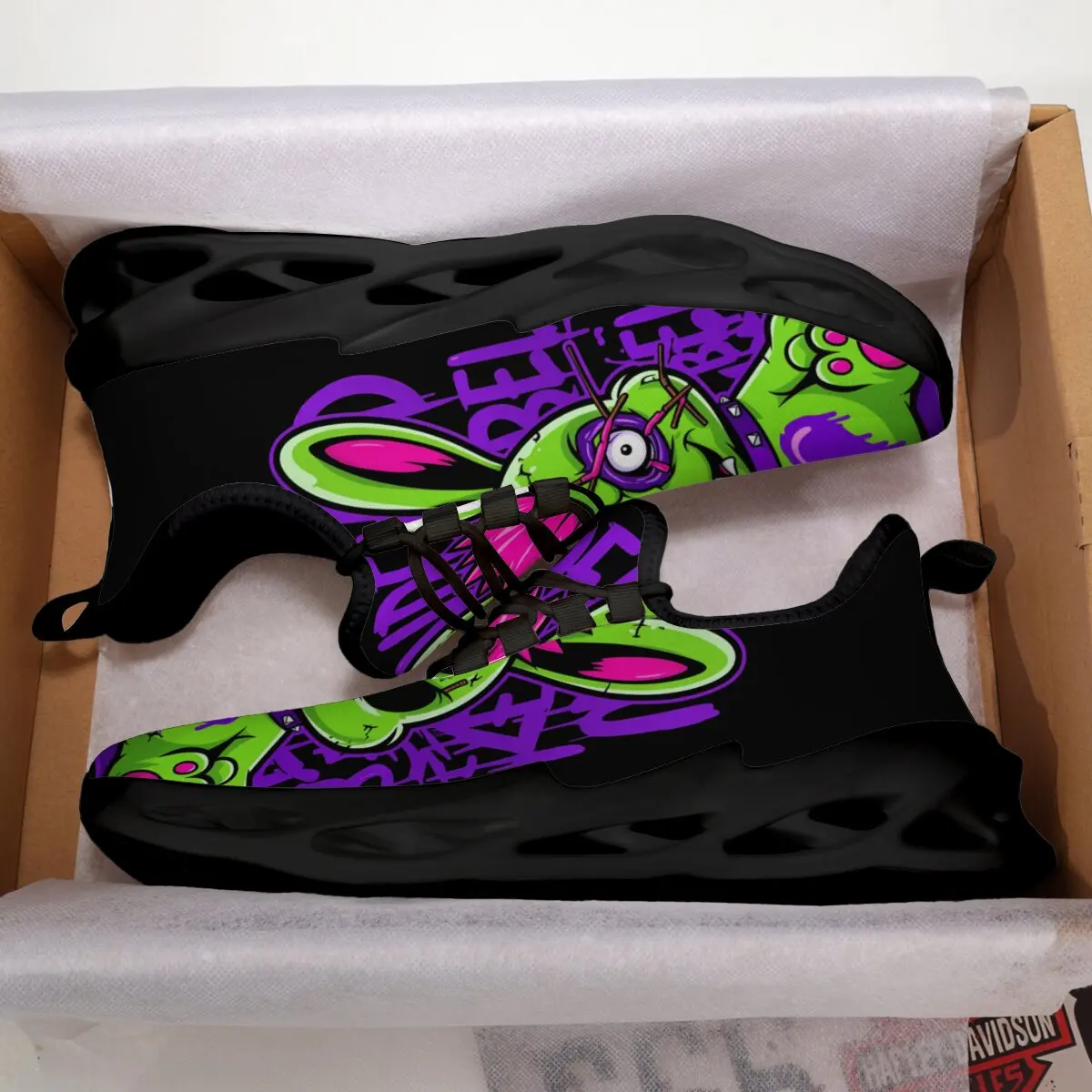 كارتون الأرنب الرسم خفيفة الوزن أحذية رياضية كاجوال نمط جديد الرجال الشقق الربيع والخريف في الهواء الطلق أحذية رياضية نسائية باردة