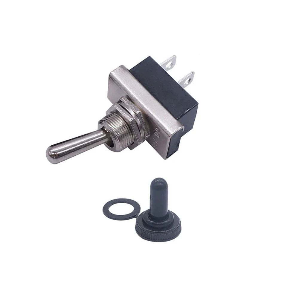 

1PCS 2Pin Toggle Switch 6A 125VAC/3A 250VAC 10A/12VDC ON-OFF Boat Marine Heavy Duty AFlick Switche with Waterproof Cover