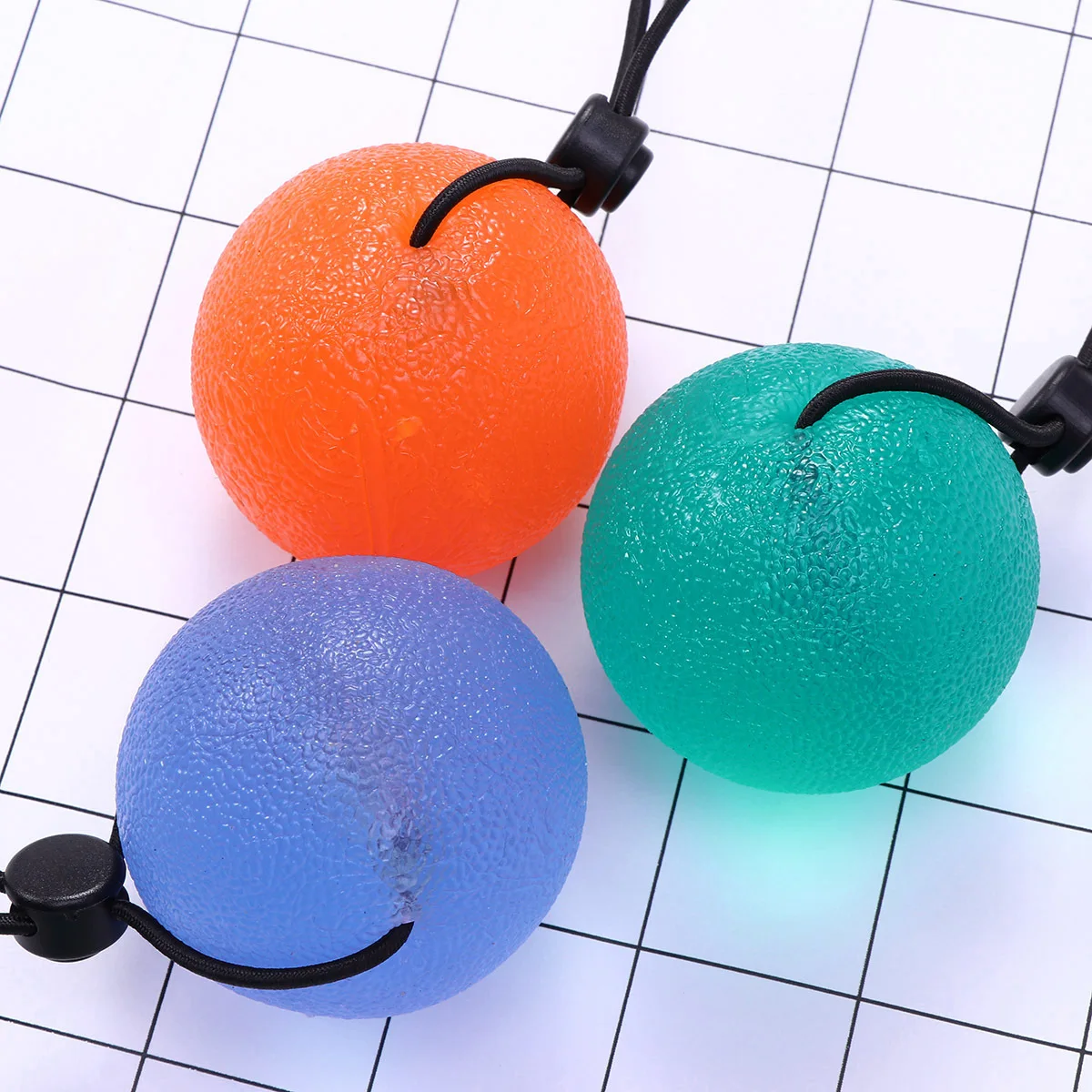 3 قطعة قبضة تعزيز الكرات Tpr المواد البيئية الإجهاد الإغاثة اليد العلاج ممارسة ضغط البيض مع سلسلة لجميع الأعمار #2