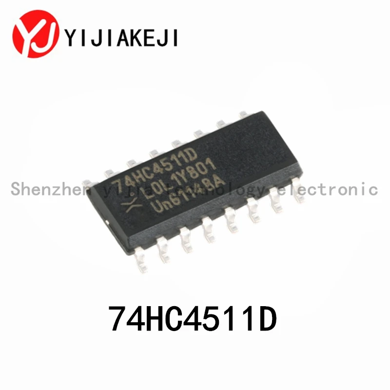 10pcs New original 74HC4511D SOP-16 BCD to 7-stage latch decoder driver chip