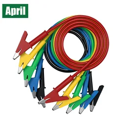 5pcs Alligator Clip to Alligator Clip Multimeter Test Lead Cable Line Jumper Wire 100cm Electrical Test tools