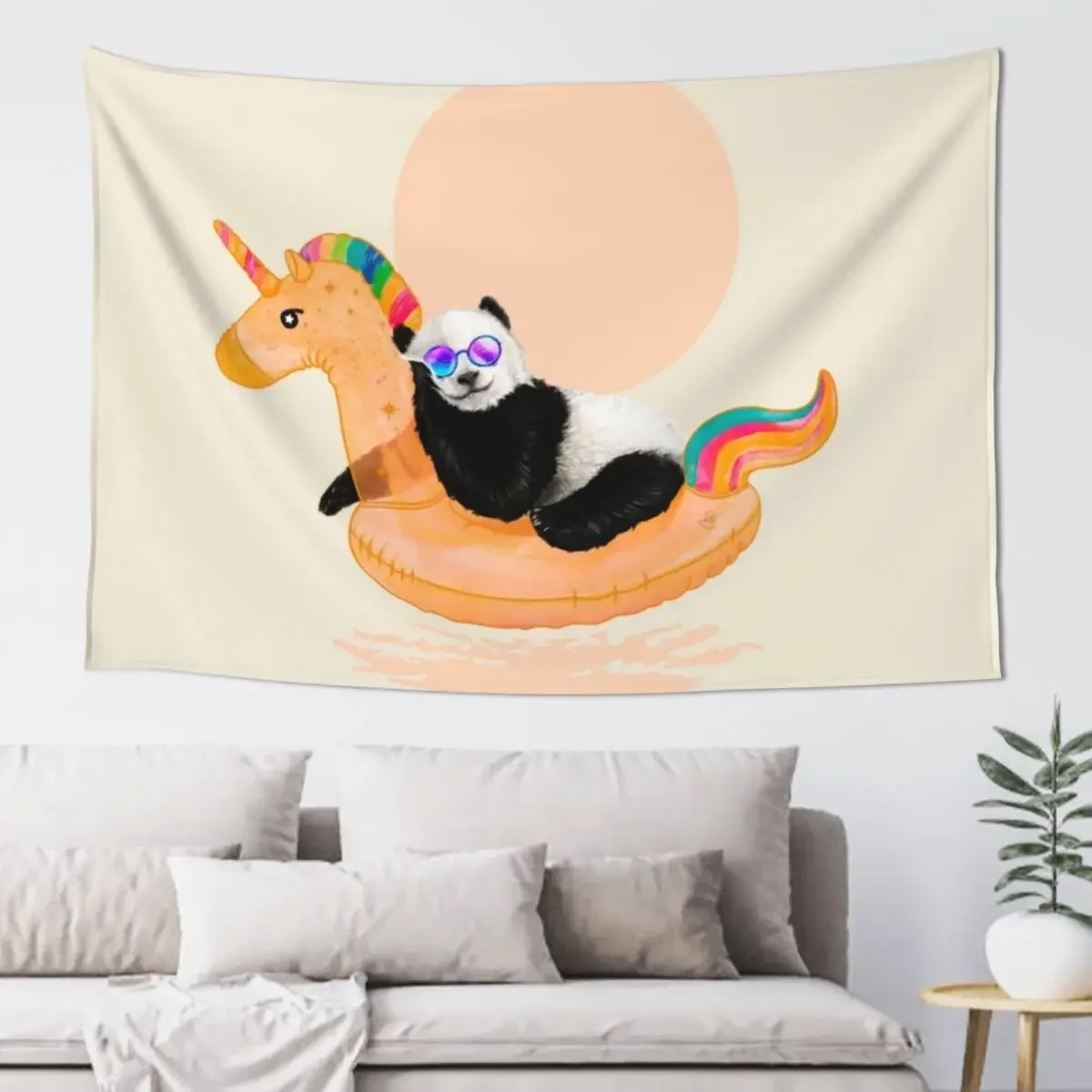 

Chillin Unicorn Panda Tapestry Home Decorations Carpet On The Wall Room Decorations Bedroom Organization And Decoration Tapestry