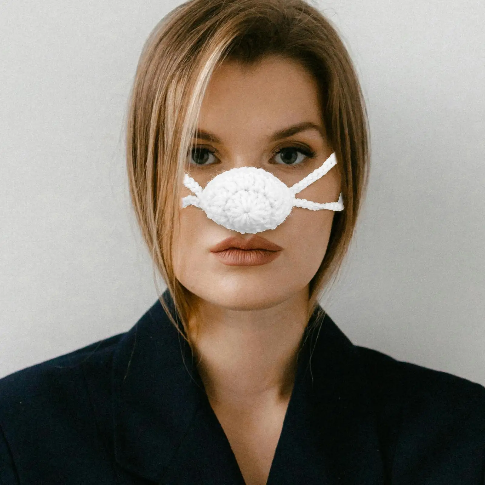 จมูกอุ่นฝาครอบถักสําหรับสภาพอากาศหนาวเย็นฤดูหนาวหมวกฮาโลวีนเส้นด้ายป้องกันหิมะ Anti จมูก WARM Mask