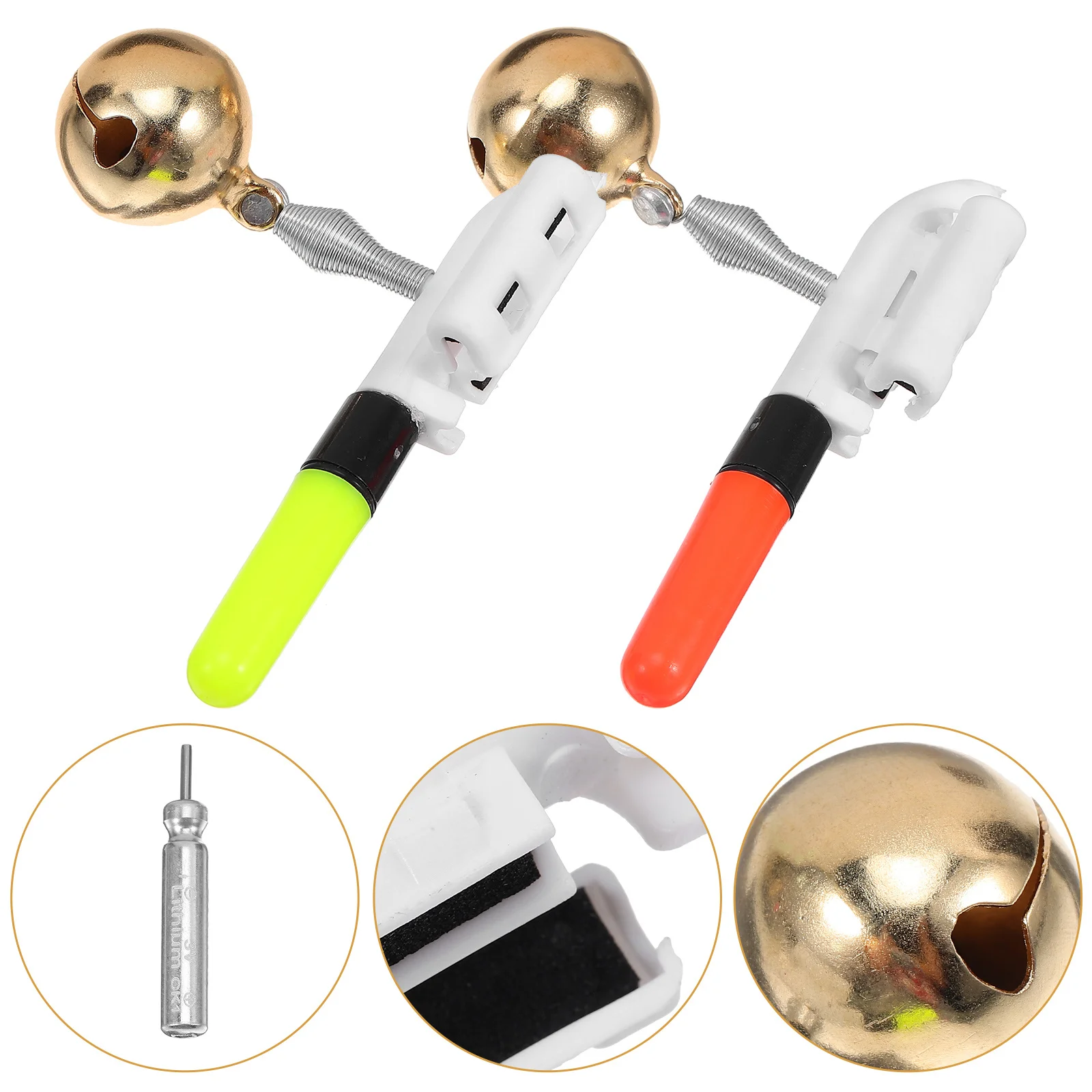 

10Pcs Fishing Rod Alarm Light ABS Copper Durable Clip Design Fishing Warning Alarm Indicators Bite Alarms
