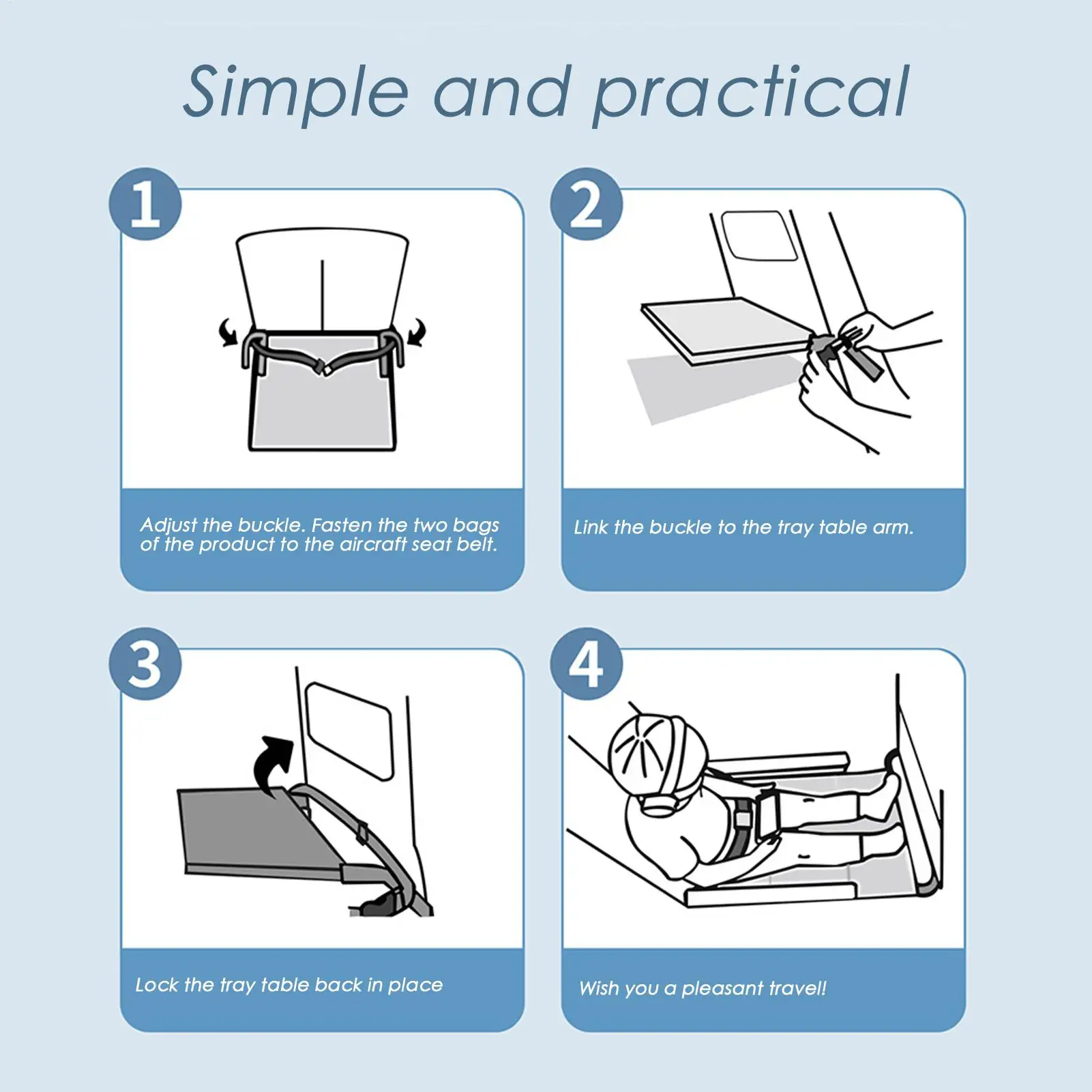 Airplane Kids Bed Toddler Plane Bed Footrest Lightweight Adjustable Travel Hammock Seat Extender Comfortable Flight Supplies For