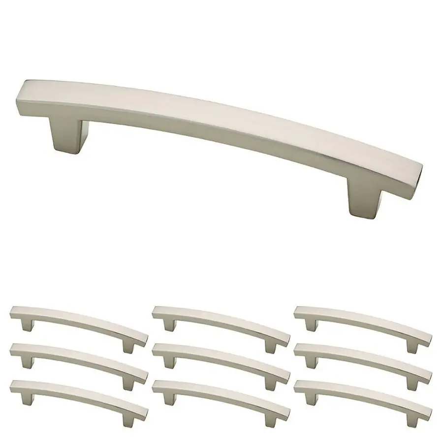 

10Pack Brushed Nickel Cabinet Handles, 4 Inch Hole Center, Pulls for Drawers, Kitchen Cabinet Door, Dressers Pierce
