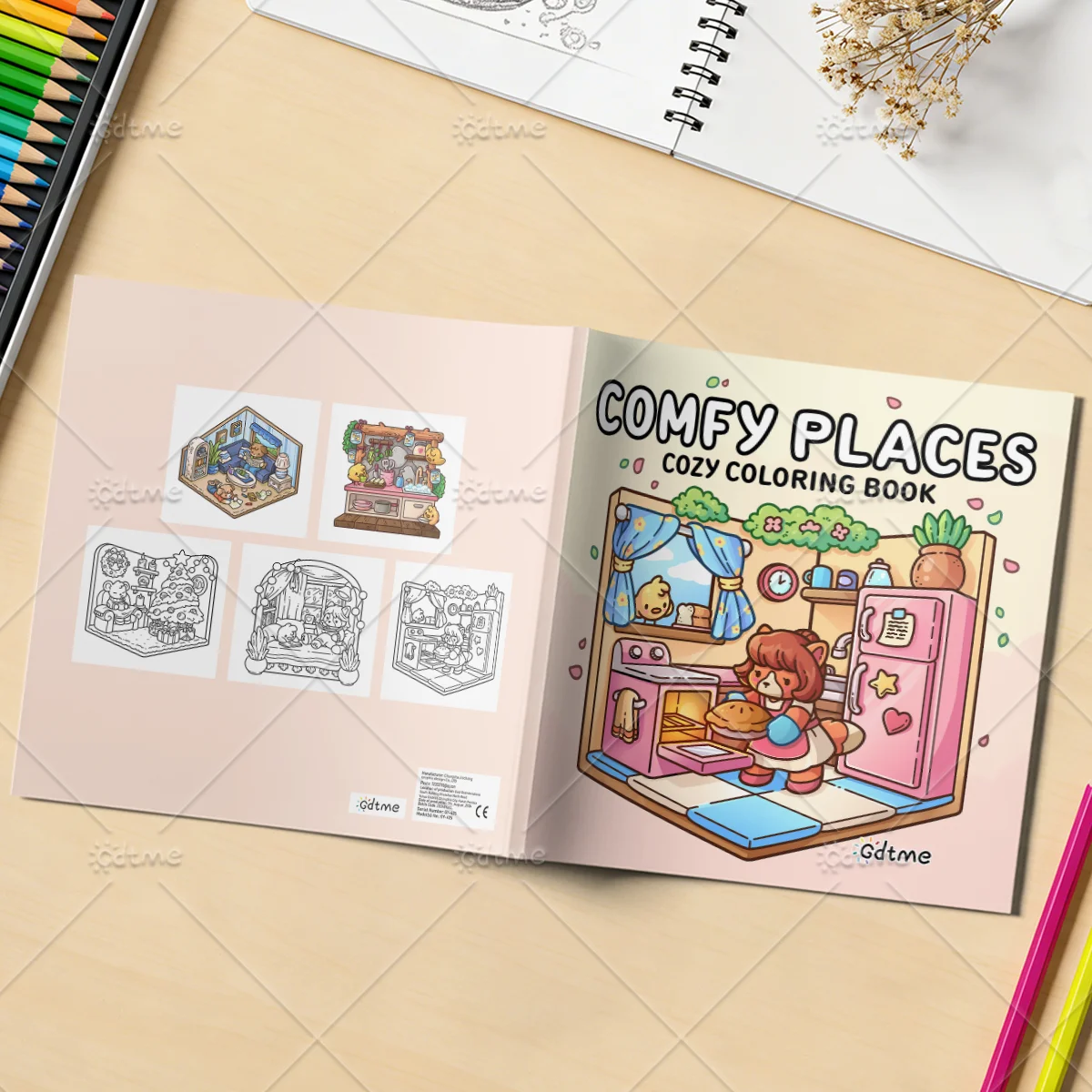 COMFY PLACES Malbuch mit kräftigen, einfachen Mustern für Erwachsene, niedliches Zeichenbuch, perfektes Geschenk für Party und Geburtstag ﻿ – Detail 2