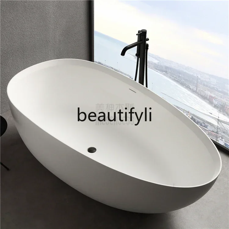 ssK178 ss25 ss25 Artificial stone bathtub Small apartment integrated independent goose egg double beautiful stone bathtub