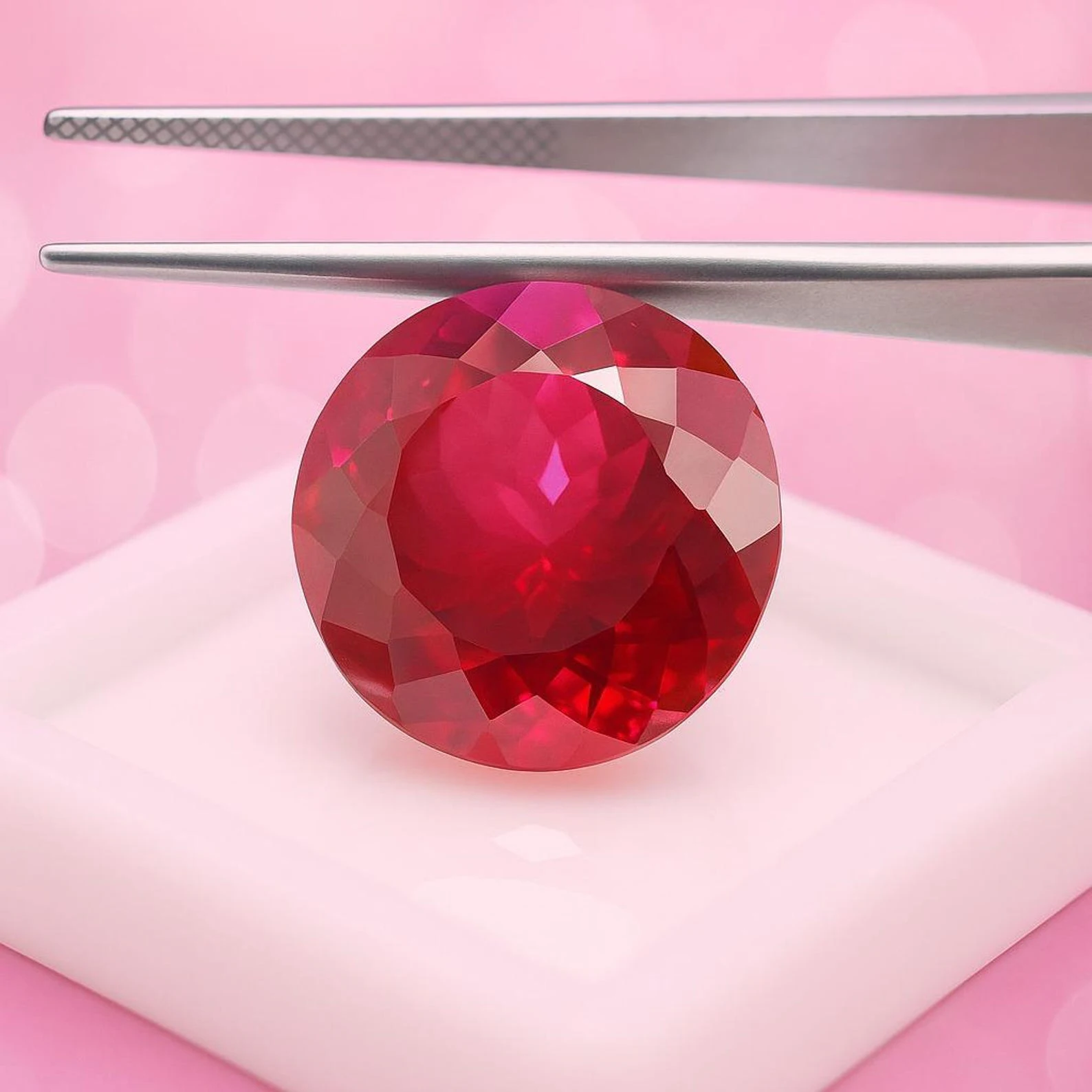 Pigeon Blood Red Top Quality Round Shape Stones - Perfect for Custom Bridal Jewelry for Rings Earrings Necklaces Bracelets