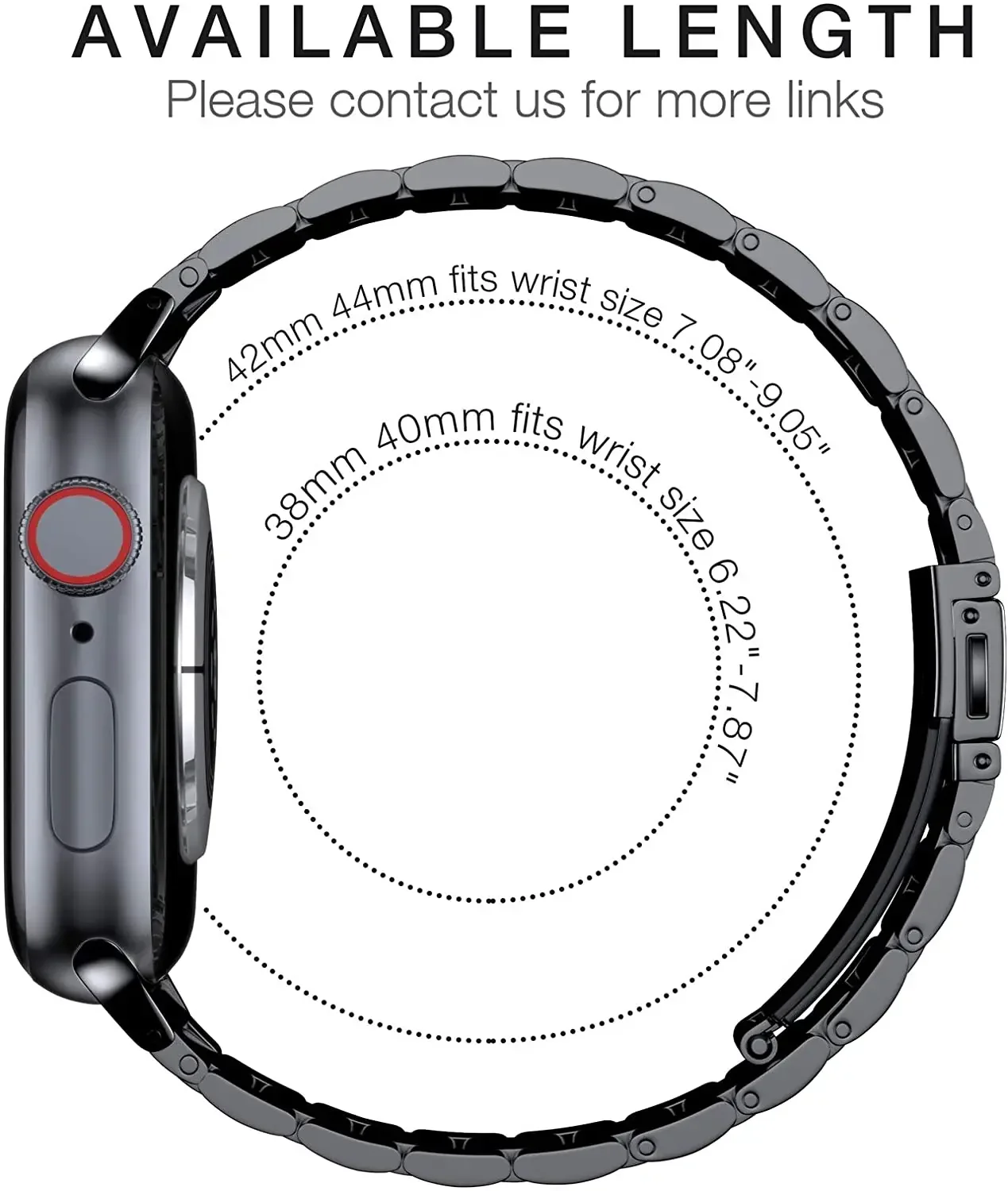 Pulseira de metal para Apple Watch Band, Pulseira de aço inoxidável, iWatch Ultra 10, 9, 8, 7, 6, 5, SE, 49mm, 46mm, 42mm, 45mm, 41 milímetros