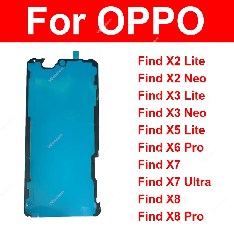 

Клейкая наклейка для ЖК-экрана для OPPO Find X2 X3 X5 X6 X7 Pro Lite Neo Ultra, наклейка на передний ЖК-экран, клей, запасные части
