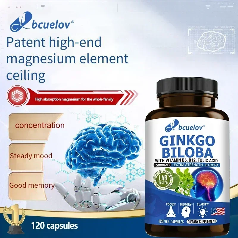 Advanced Nootropic Brain Supplement Improves Focus, Improves Memory, Boosts Nerve Energy and IQ Healthy Vitamins B12, B6