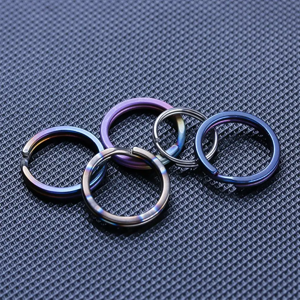 10~32mm Titanium Alloy Key Ring EDC Outdoor Small Tool Blue Key Ring Accessories