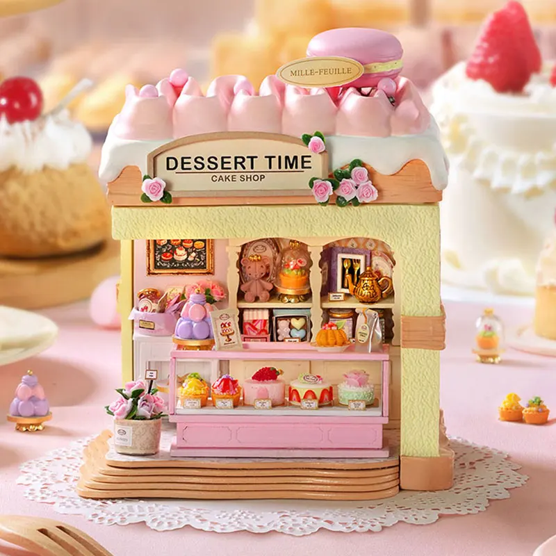 

Набор для миниатюрного кукольного домика DIY, 3D деревянный пазл с мебелью, ручная модель для девочек и женщин, подарок на день рождения, День святого Валентина и декор дома