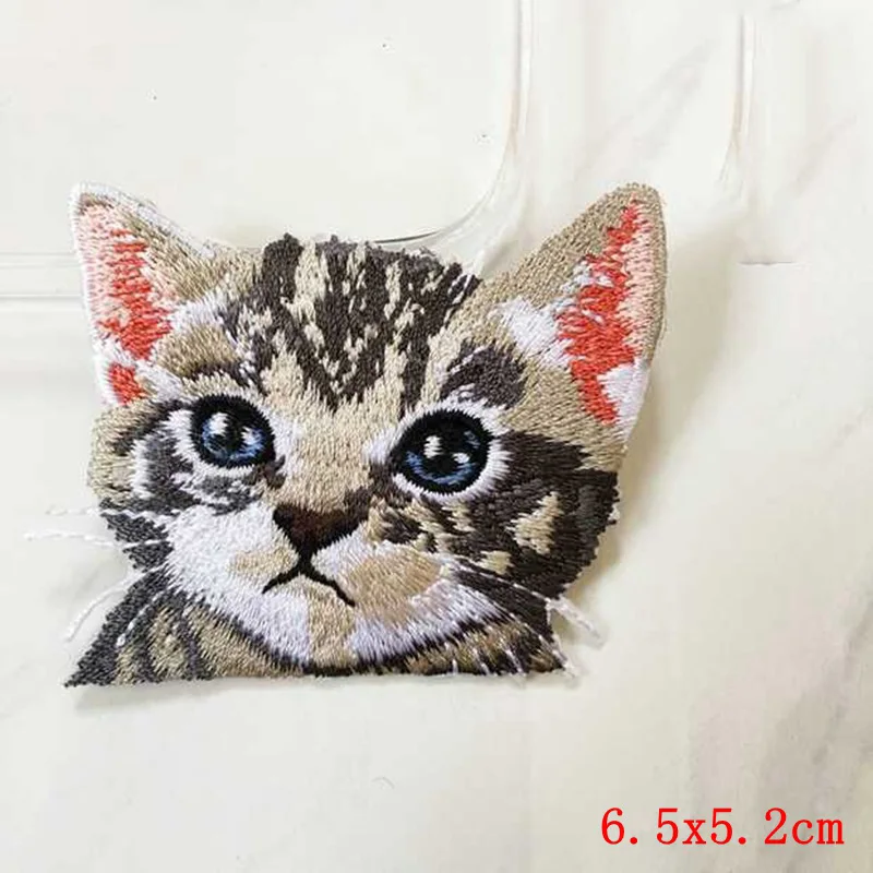 Prajna Anime Embroidered Patch On Clothes Badge Applique Pocket Cat Patch Cute Cheap Cartoon Iron On Patches For Clothes Sticker