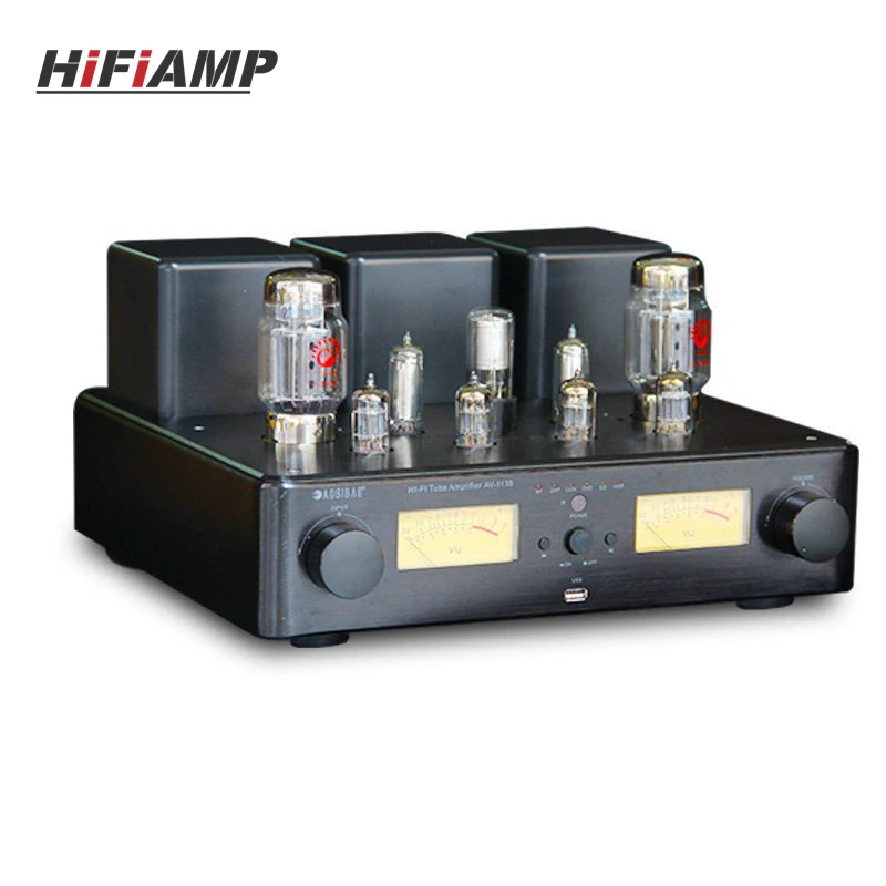 

HiFiAMP AV1138 2xKT88 HiFi Pure Electronic Tube Amplifier Lossless Bluetooth USB Flash Drive Vacuum Tube Amplifier