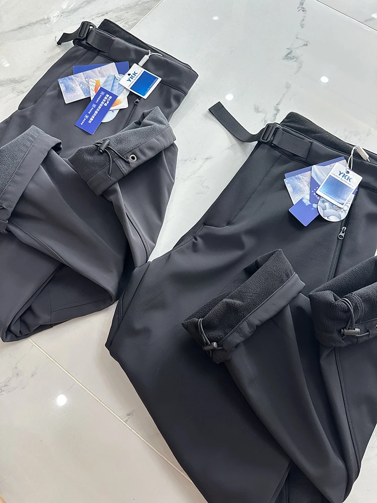 

Outdoor Sports Fce Lined Straight Leg Casual Pants Waterproof Hiking Mountain Climbing Commuting Faion Urban Sle