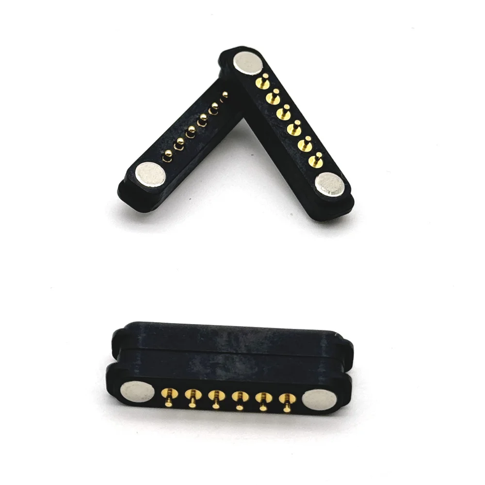 100Pair 6Pin spacing 2.54mm DC Magnetic Pogo Pin Connector Pogopin Male Female Spring Loaded Waterproof DC Power Socket
