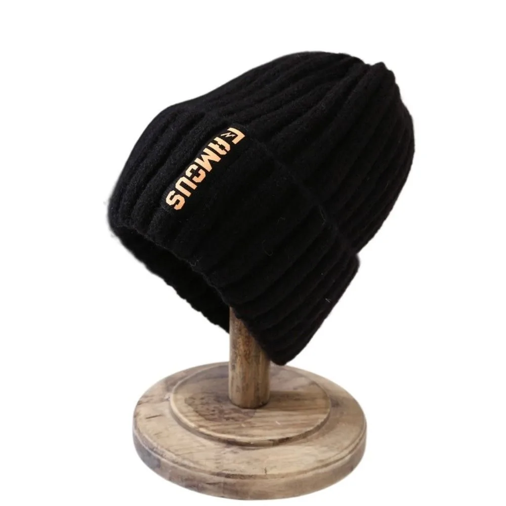 

New Long Label Knit Beanie Soft Sun Protection Crochet Hat Crochet Design Solid Color Warm Cap Winter Season
