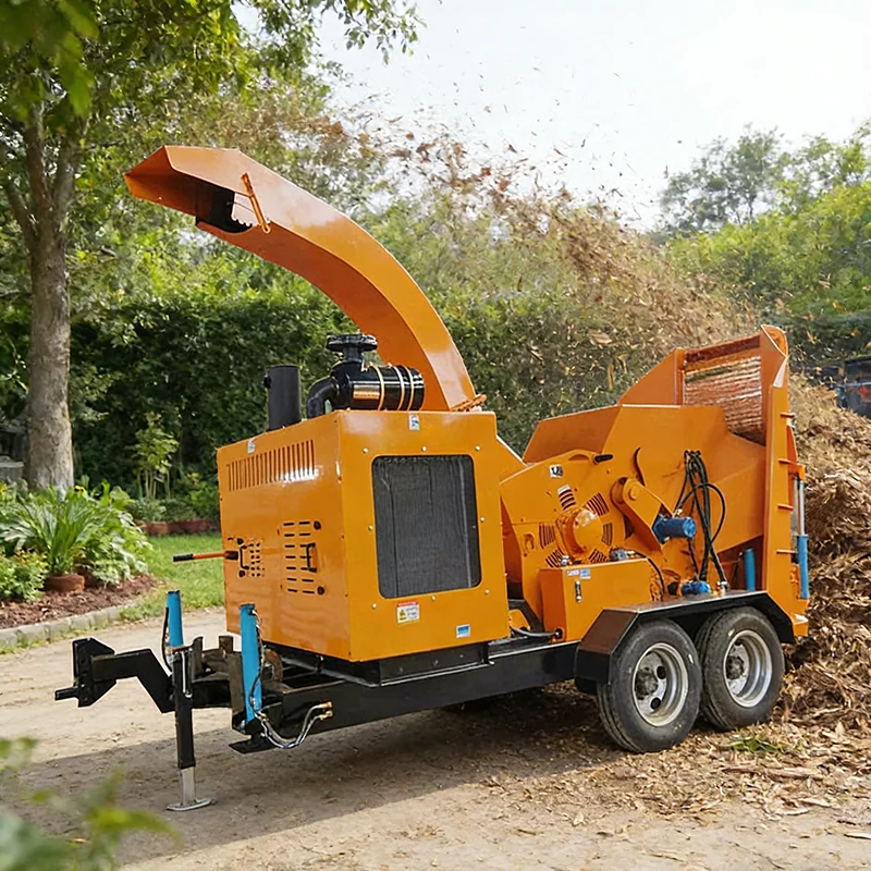 Customize Wood Chipper Mobile Wood Crusher Diesel Engine 15HP Farm Use Wood Grinder Grinding Machine view 2