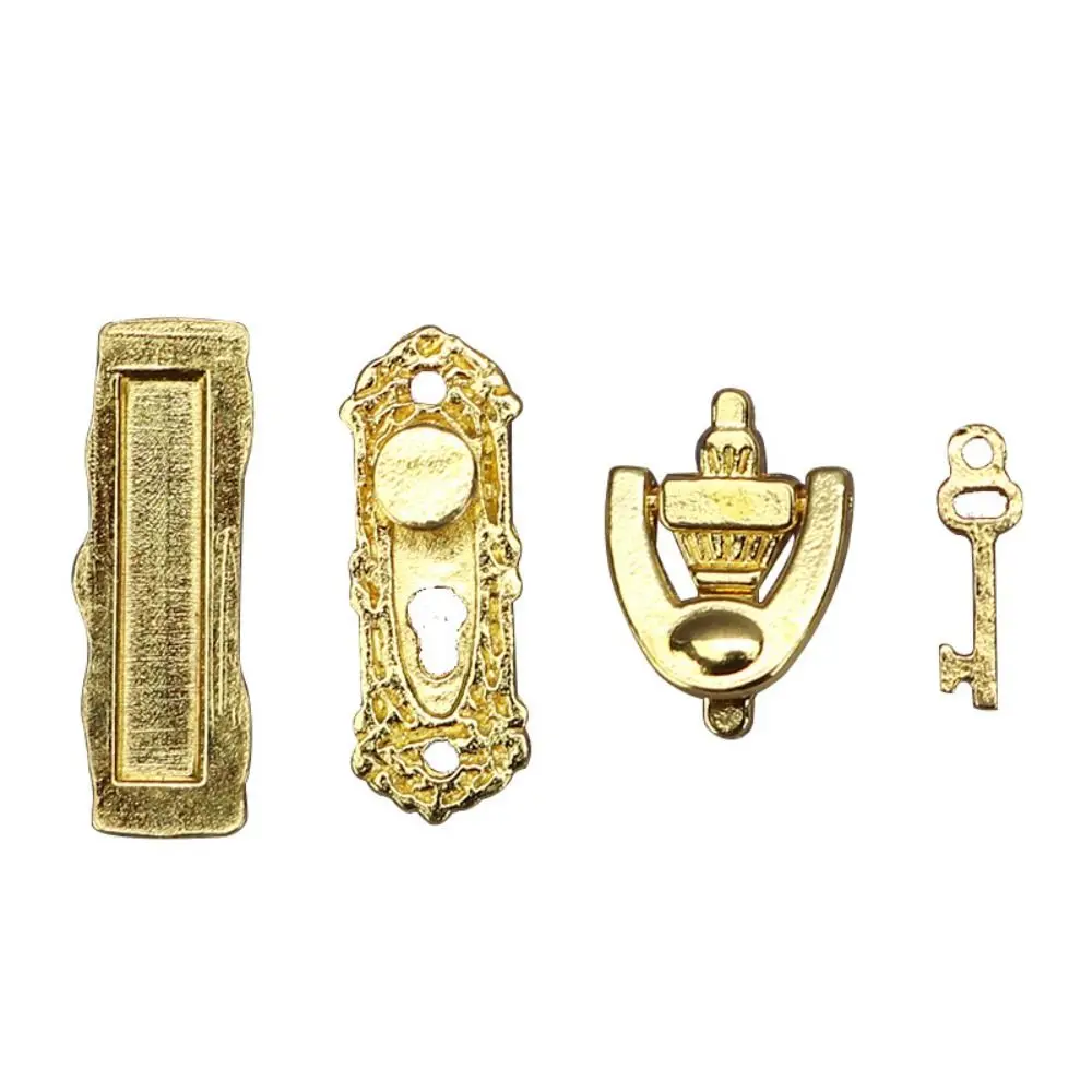 Trendy Miniature 1:12 Dollhouse Metal Door Knocker DIY Shooting Props Kids Toys Gift Doll House Furniture Accessories Children