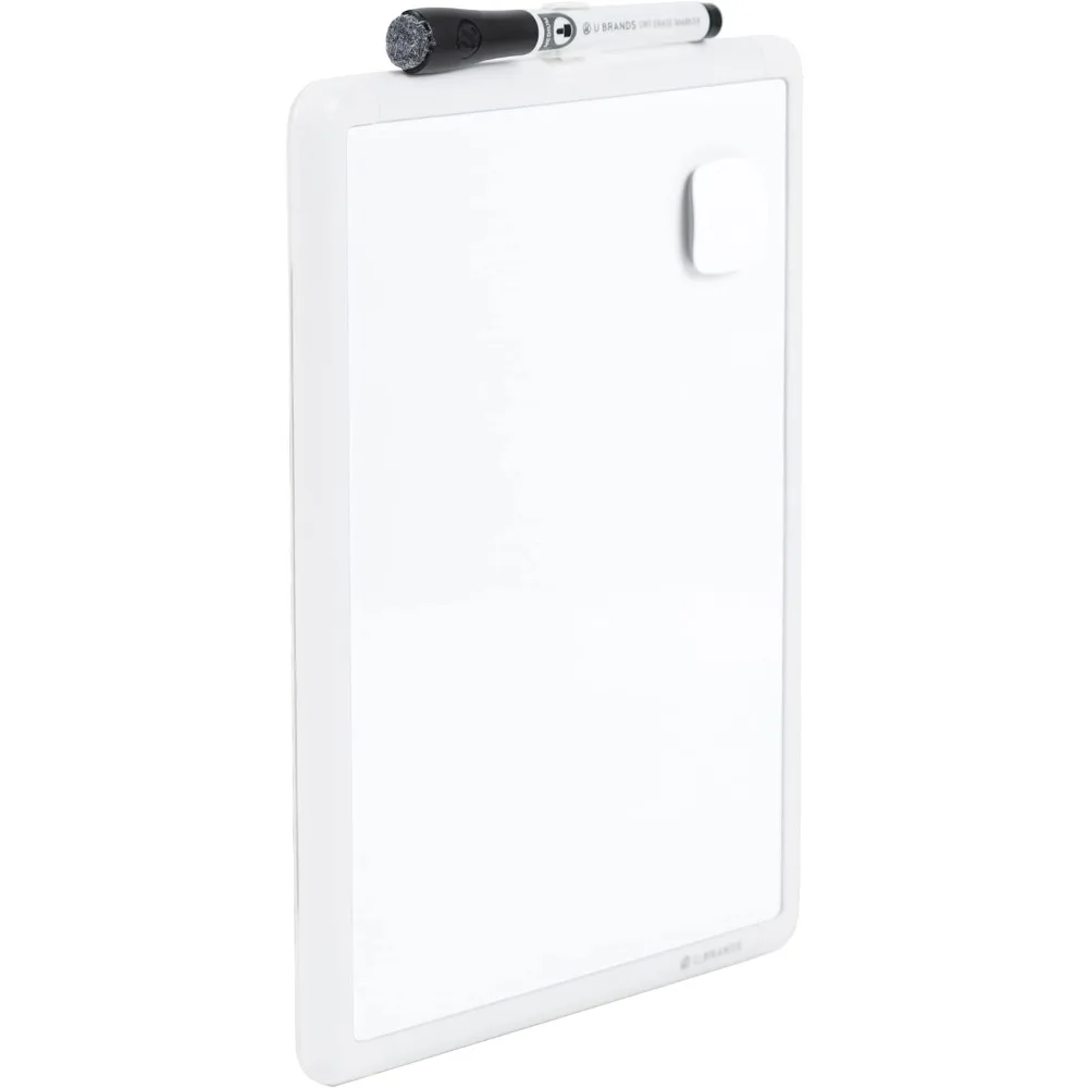 Small Magnetic Whiteboard with Frame 8.5x11 Inches Dry Erase Board for Students Fridge Locker Mini Whiteboard Includes Marker and Magnet