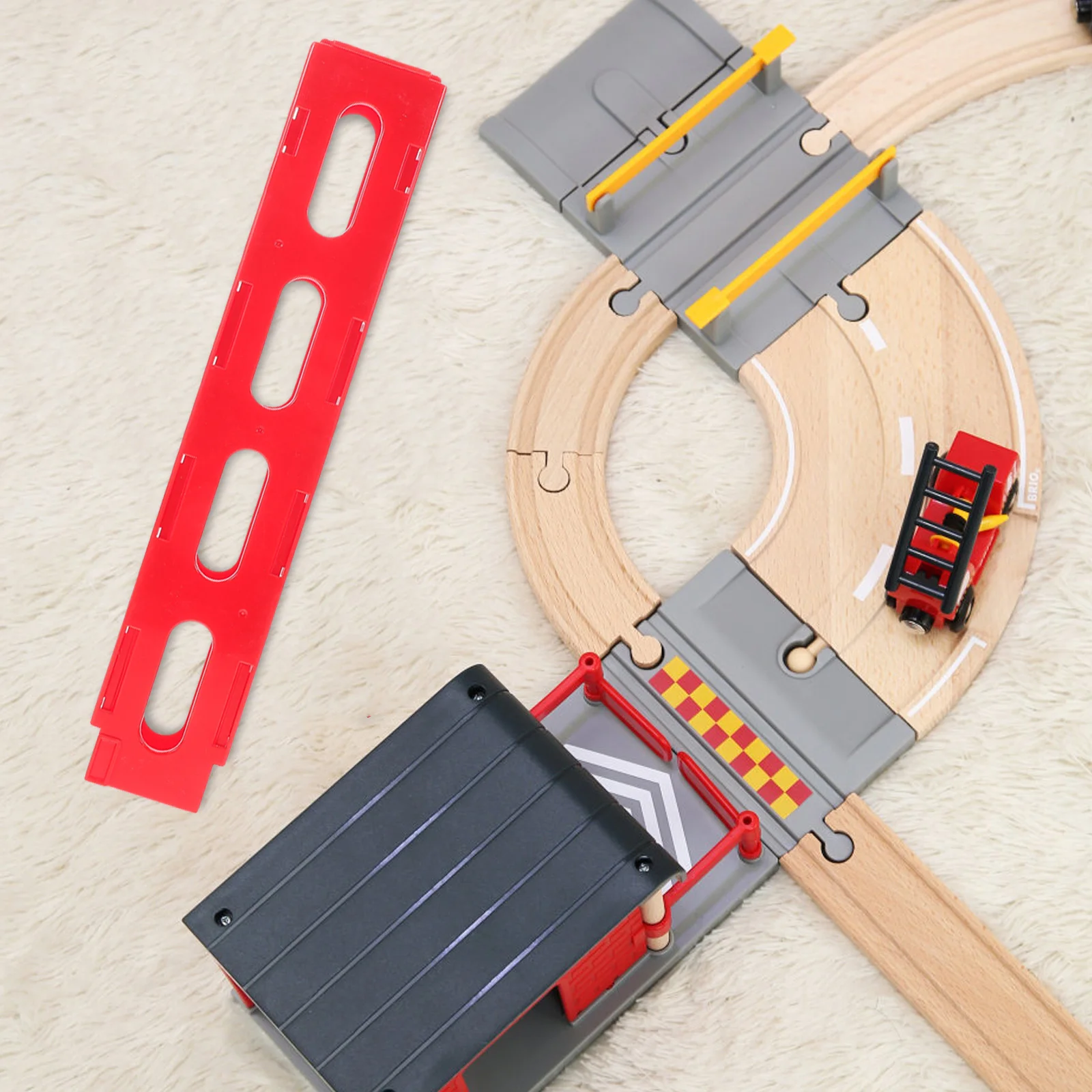 2 قطعة مجموعة ملحقات قطار الدومينو دواسات جسر القوس تحميل منحدر التنمية التعليمية الإبداعية دي دومينو #6