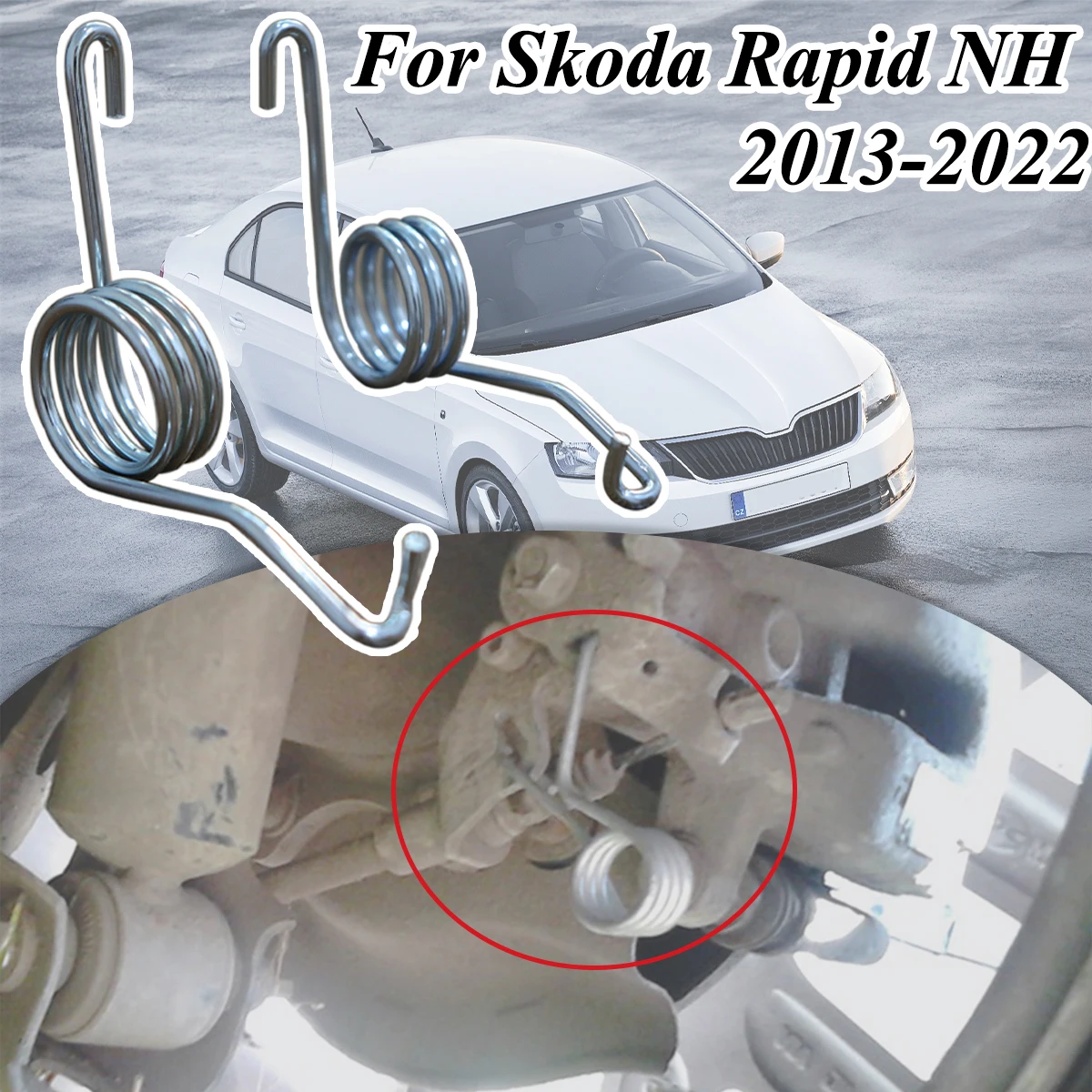 Left Right Handbrake Rear Parking Brake Lever Caliper Return Springs Stainless Steel For Skoda Rapid NH 2013-2022 Accessories