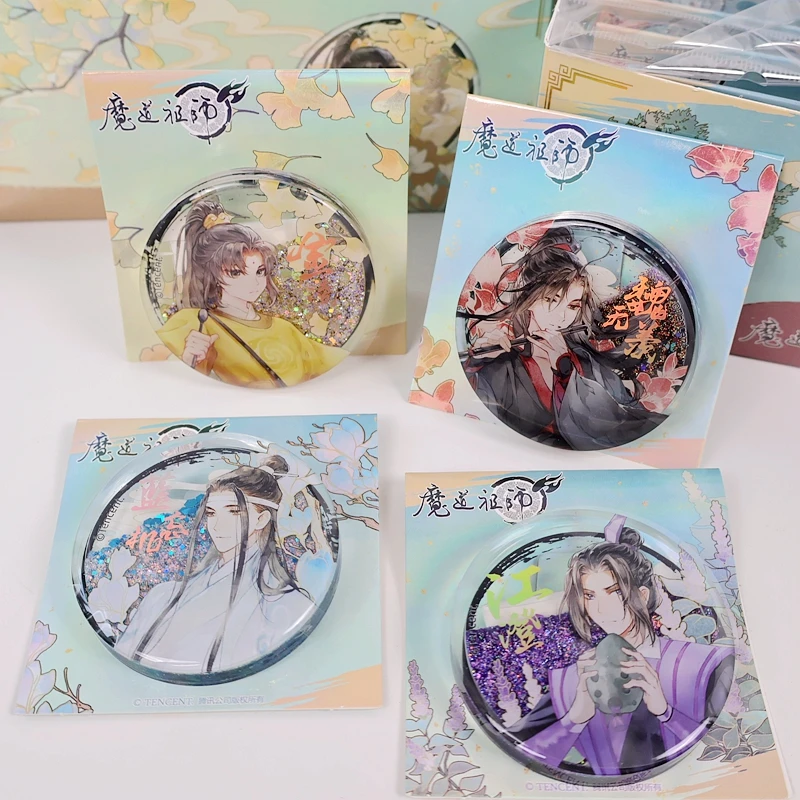 Official Anime Mo Dao Zu Shi MDZS Lan Wang Ji Wei Wuxian Cosplay Pin Badge Itabag Button Brooch Polaroid Quicksand Badge Brooch