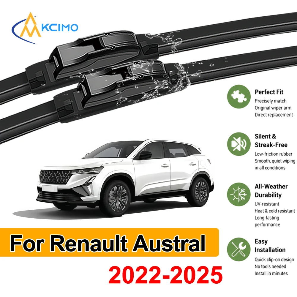 Auto Accessories Windscreen Wipers For Renault Austral HHN 2022-2025 All-Season Windshield Wiper Blades Pair Clear Vision