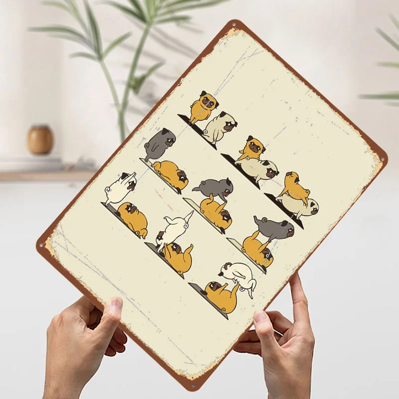 AcroYoga مع الصلصال مطبوعة ملصق تخصيص جدار الفن ريترو خمر معدن القصدير علامات للمنزل غرفة الحمام ديكور رجل الكهف #3