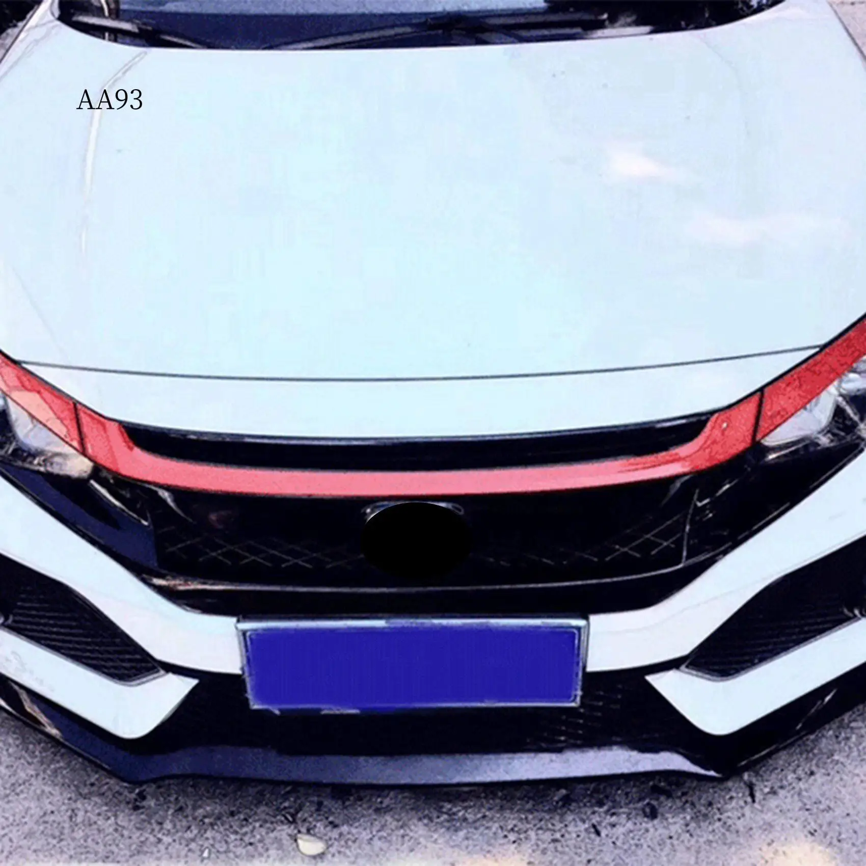 

AA-4Pcs Car Front Bumper Lip Splitter Fin Long Air Knife Auto Body Kit Car Spoiler For Honda Civic 10TH Type-R 2019-2021