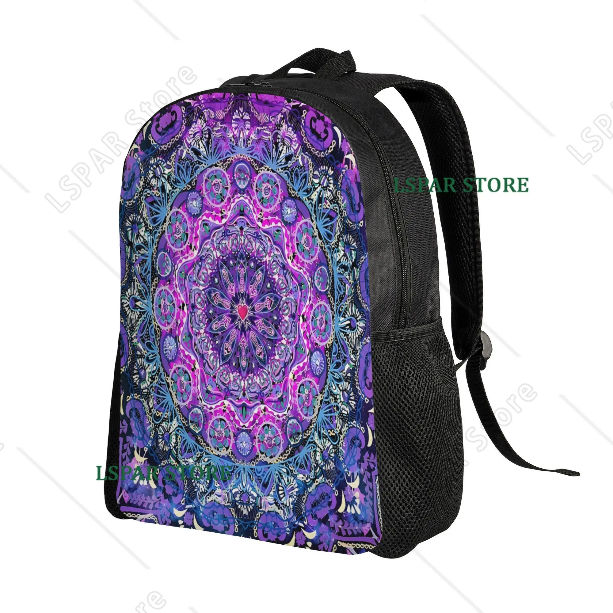 Men' Mandala High-Capacity Backpack  Stylish Travel Backpack Suitable for Gym Business  Mandala