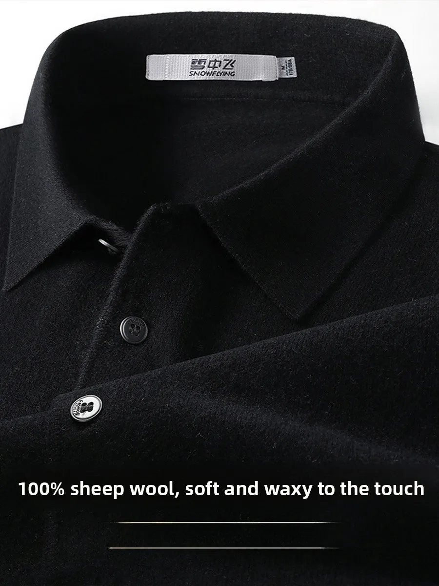 Snow Flng 00 Wool Men's Knitwear Comfortable Warm Collared Sweater Casual Sle Winter Faion Inner Wear Versatile Simple...