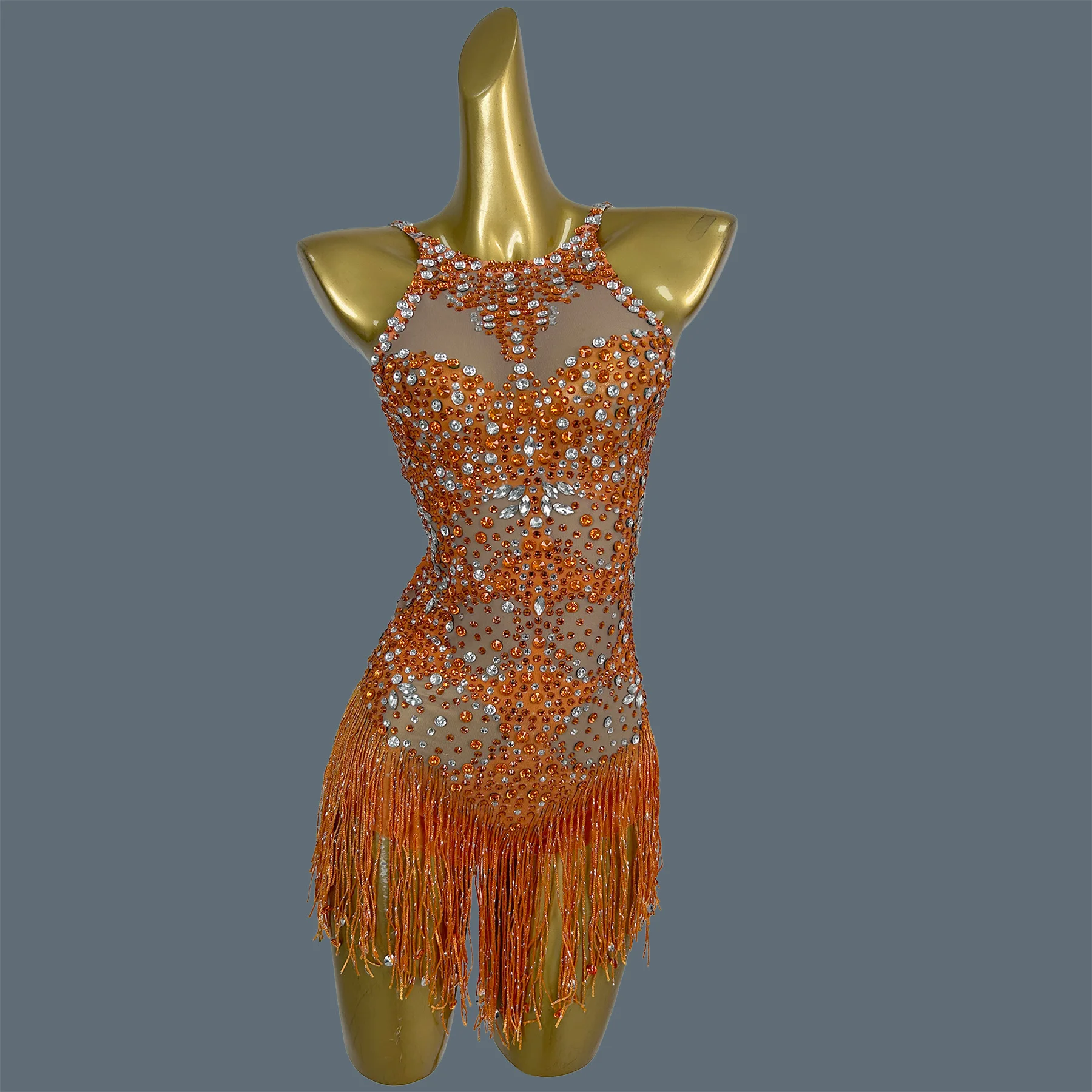 Sparkly Rhinestone Tassel Bodysuit High-quality Women Luxurious Crystals Sexy Bodysuit Club Stage Performance Wear Chenxi