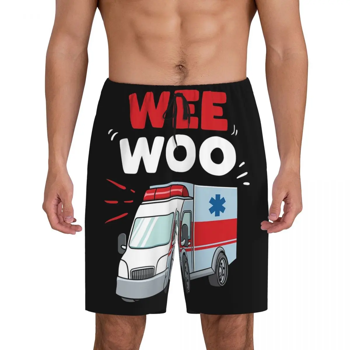 

Wee Woo Ambulance Paramedic Emergency Medic Gift Short Pajama Pants Men Sleepwear Sleep Lounge Bottom Shorts Sleeping Pants