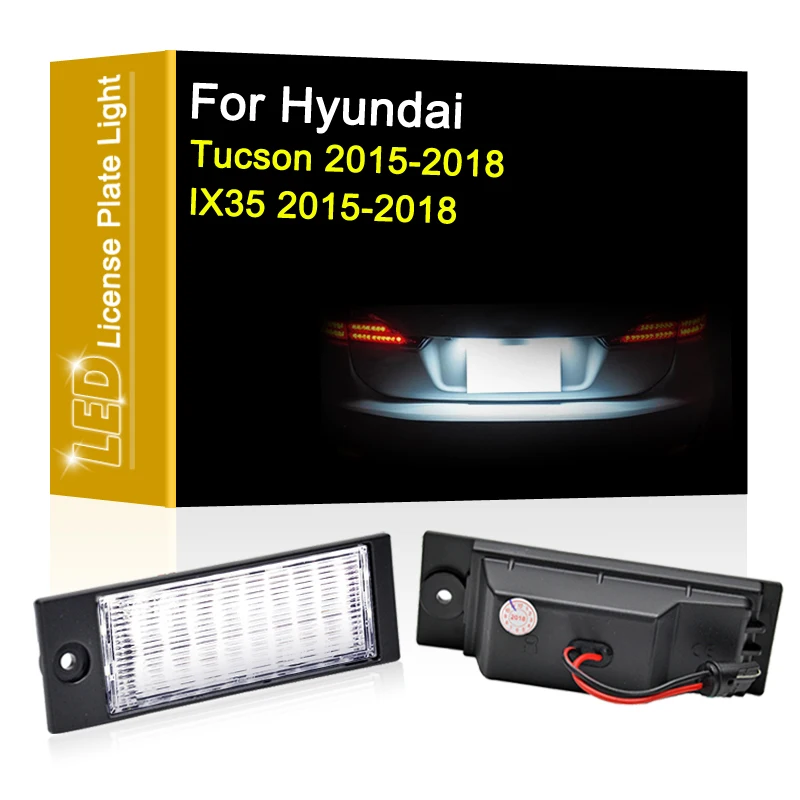 12V LED Anzahl Platte Lampe Für Hyundai Tucson IX35 2015 2016 2017 2018 Weiß Lizenz Platte Licht Montage