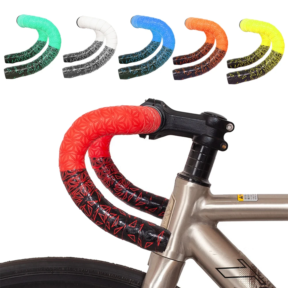 

Лента для шоссейного велосипеда, двухцветная лента для шоссейного велосипеда с рисунком хризантемы, антивибрационная лента EVA + PU oft, прочная лента для бара