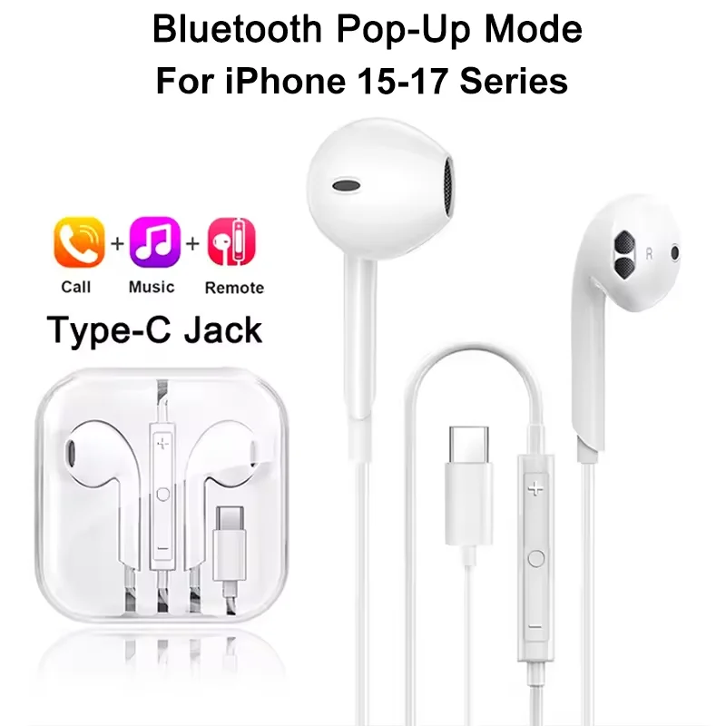 WANZP Type-C Wired Earbuds for iPhone 11-17
