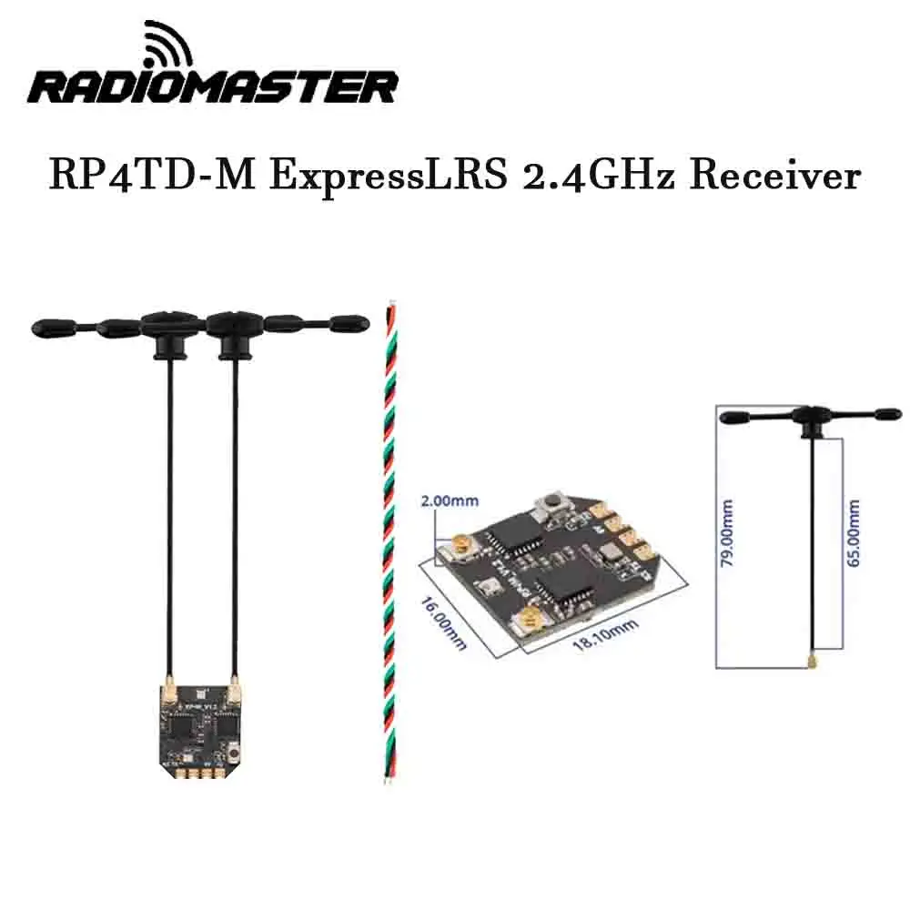 

Radiomaster RP4TD-M ExpressLRS 2,4 ГГц Мини-приемник True Diversity с двойной антенной RC аксессуары