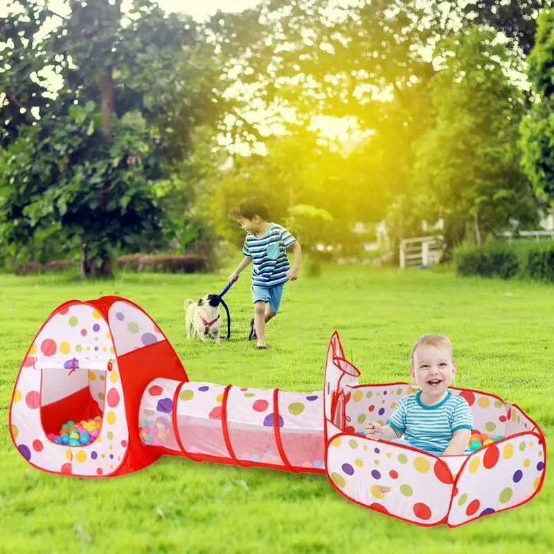 Kids Play Tunnels Multifunctional Toddler Play Tent Indoor Outdoor Playhouse Versatile Play Tent With Crawl Tunnel Ball Pit Tent