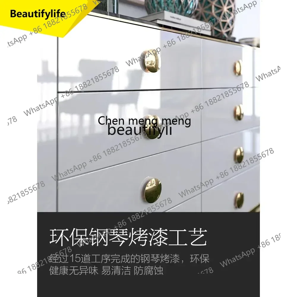 ss 8617 Modern light luxury solid wood bedroom storage locker, living room drawer   light luxury entrance cabinet