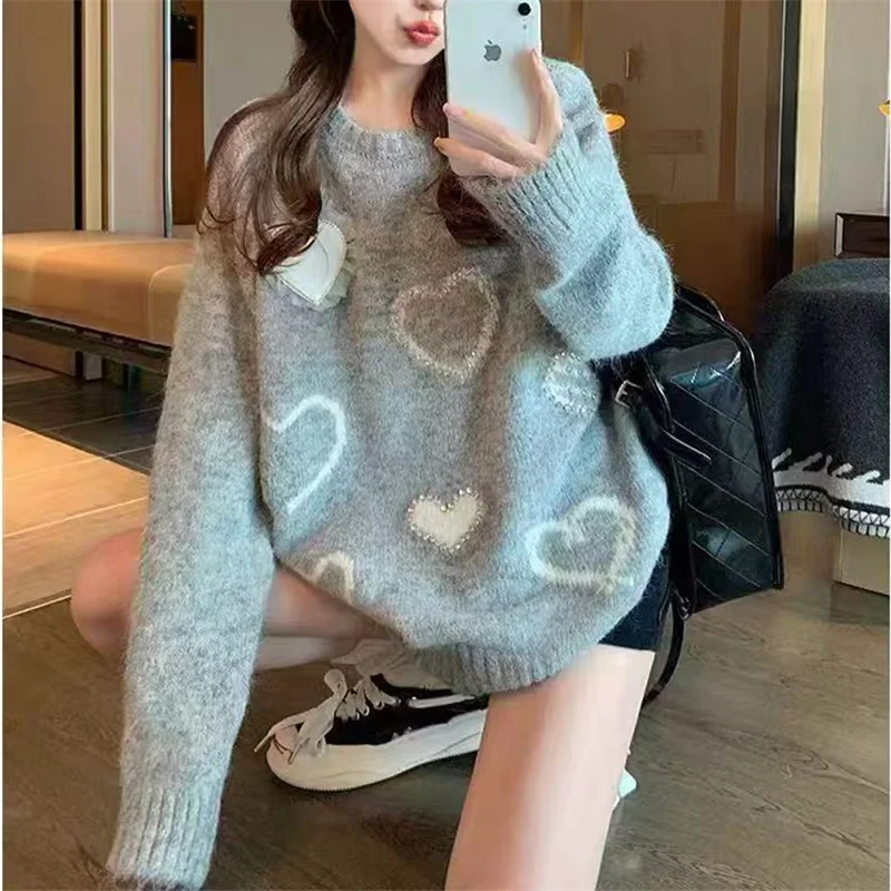 الخريف الشتاء المرأة محبوك سترة غير بالمنز الراقية أعلى جولة Ne Long Sve العادية رقيقة طاقم Ne سترة