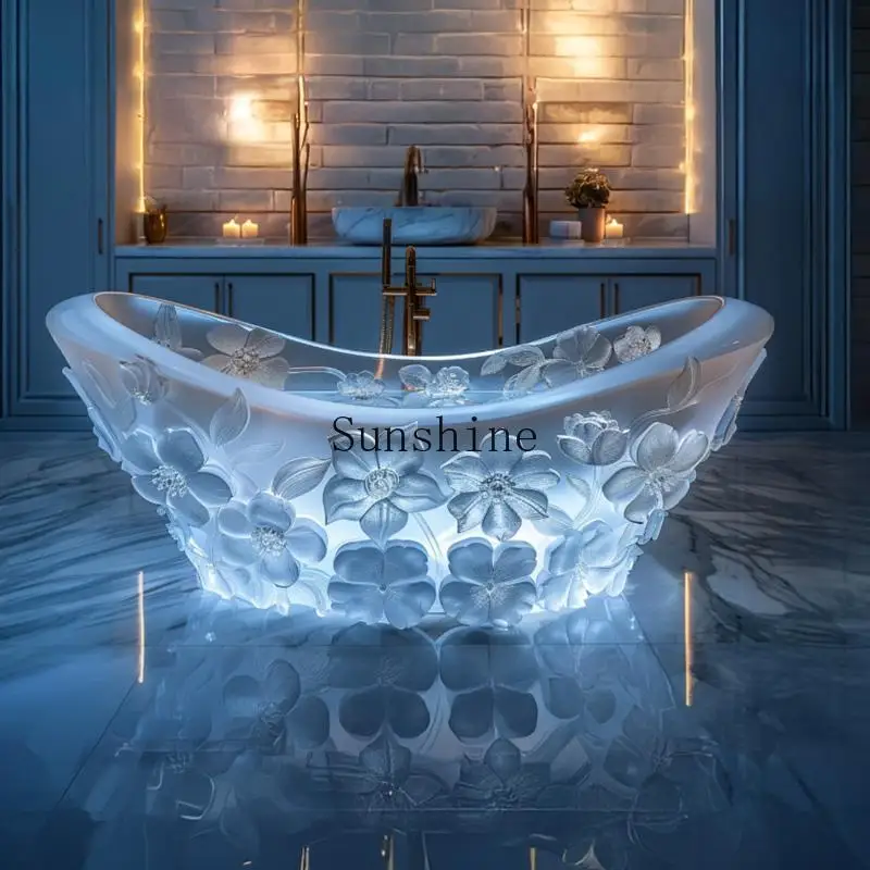 Crystal Concept B & B Hotel Water Ripple Color Double Transparent Resin Bath Atmosphere