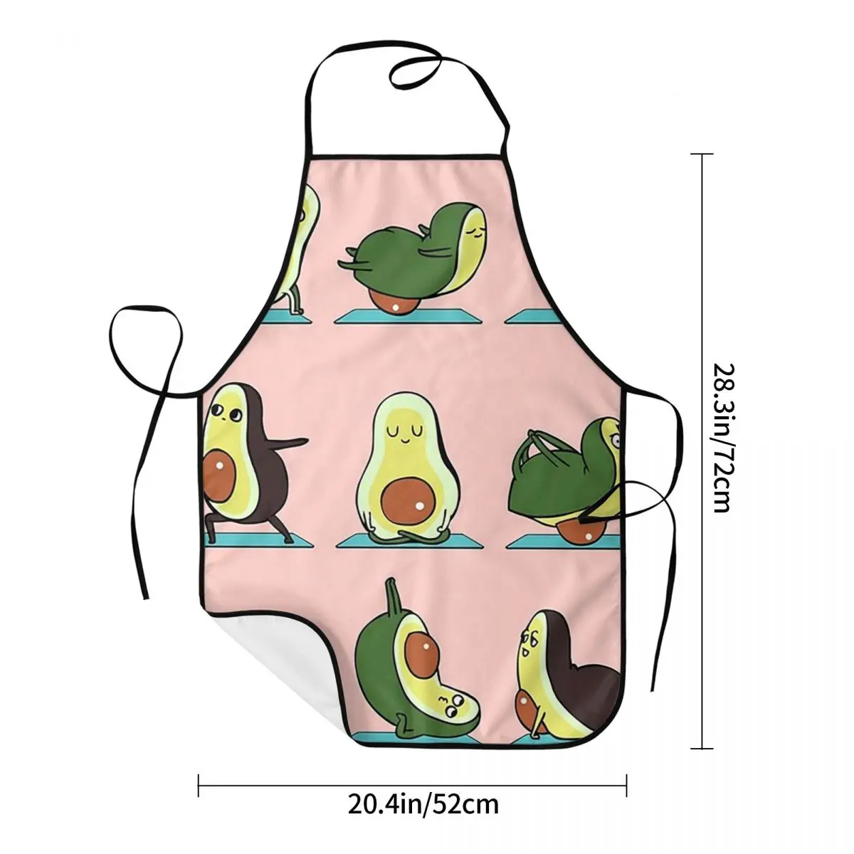 Avocado Yoga In Pink Aprons Chef Cooking Cuisine Tablier Waterproof Bib Kitchen Cleaning Pinafore for Women Men Painting